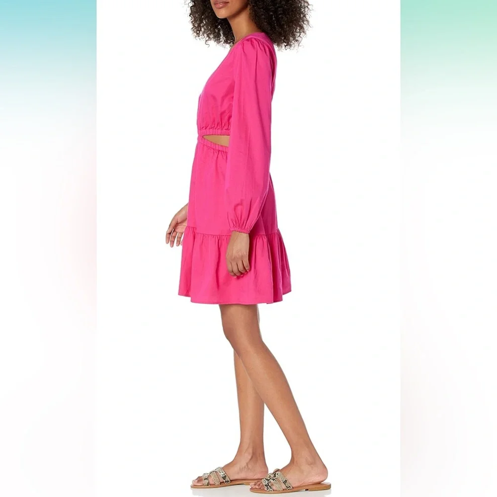 NWT The Drop Women's Sita Short Cut Out Cotton Sateen Dress - Picture 3 of 7